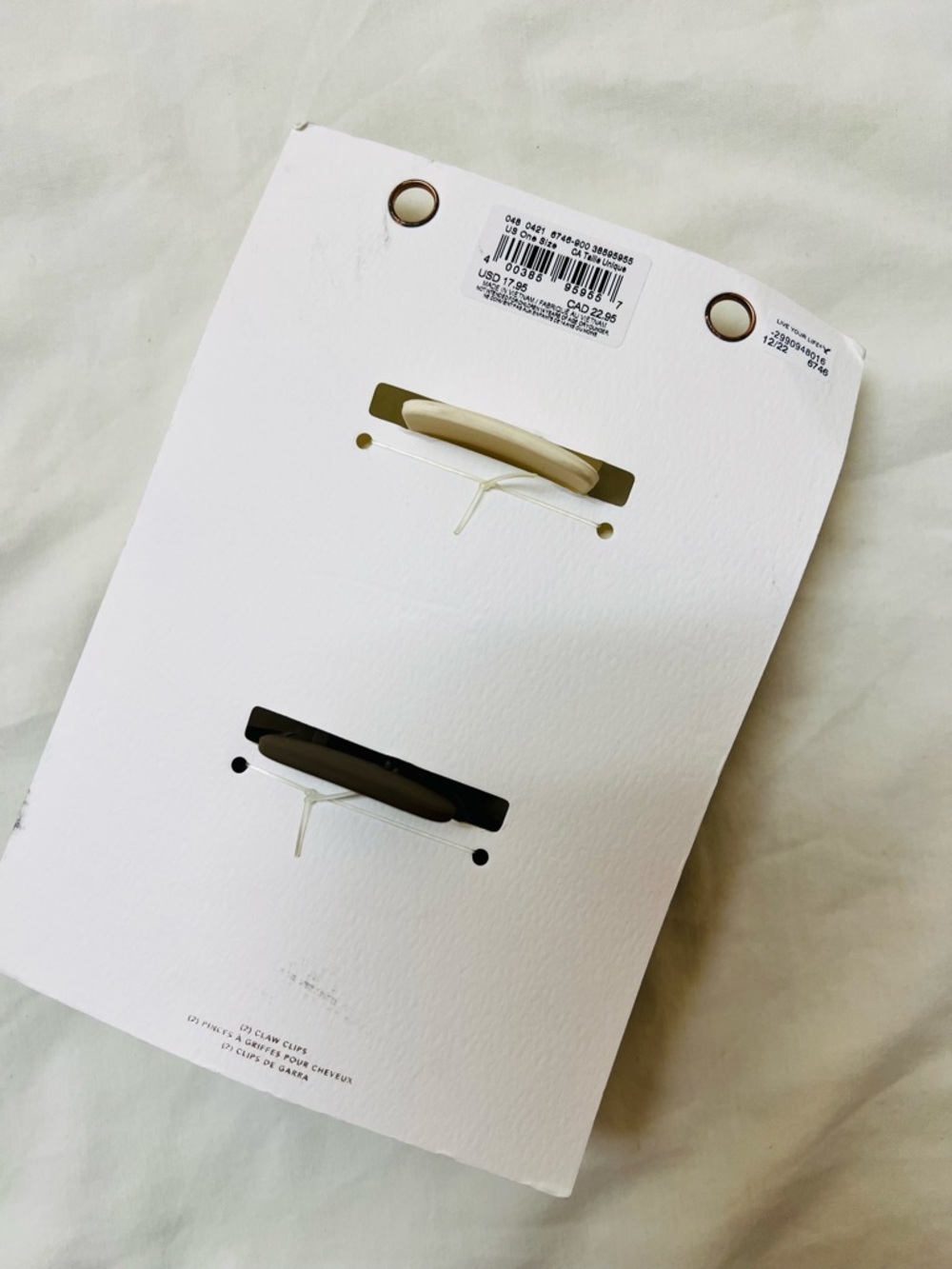 American Eagle Outfitters Cream and Brown Hair Claw Clip Set - Picture 2 of 2